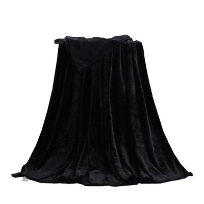 China Wholesale Cheap Wholesale Super Soft 100% Black Polyester Throw Blanket Anti-Static For Summer for sale