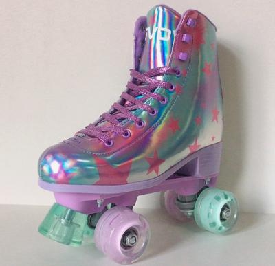 China PP Anti Impact Materail Soybean Luna Roller Quad Roller Skates For Kids Double Row Derby Roller Skates Adjustable for sale