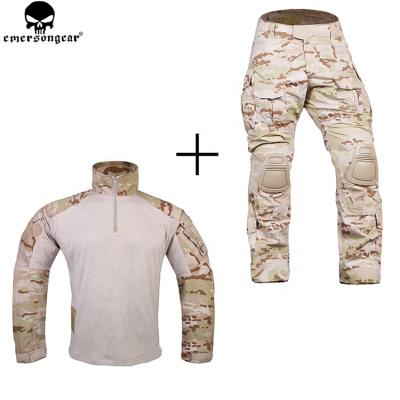 China EMERSONGEAR G3 Airsoft Airsoft Shirt Anti-UV Uniform Pants With Knee Pads Hunting Arid Combat Multicam Tactical Clothing for sale