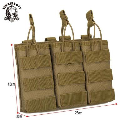 China Molle Nylon Tactical Open Top Triple Mag Magazine Pouch For Triple 223/5.56mm Pack Bag for sale