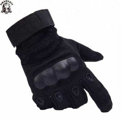 China Super Tactical Airsoft Full Finger Custom Full Finger Nylon Breathable Fiber+leather Army Riding Police Pulling Double Gloves Knuckles Hard for sale