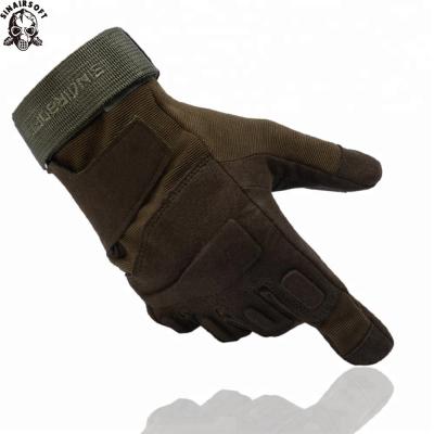 China Super Tactical Gloves Non-slip Full Finger Riding Fiber Military Airsoft Military Breathable Nylon Police Shooting Double Leather Gloves for sale