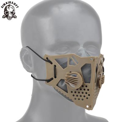 China Tactical Replaceable Paintball Half Covered Butterfly Mask Airsoft Halloween Cosplay Adjustable Strap Filter Half Face Mask Cyberpunk Face Mask for sale