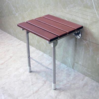 China Factory Price Modern Ergonomic Bathroom Bath Stool, Wooden Wall Mounted Elder Folding Shower Seats Bathroom for sale