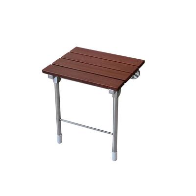 China Modern Bathroom Easy Clean Shower Seat , Wall Mounted Wooden And Stainless Steel Folding Shower Seats For Elderly for sale