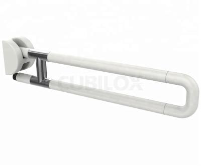 China Eco-friendly / Anti-Corrosion / Durable Cubilox Disabled Toilet Bathroom U-Shape Folding Handicap Grab Swing Bar for sale