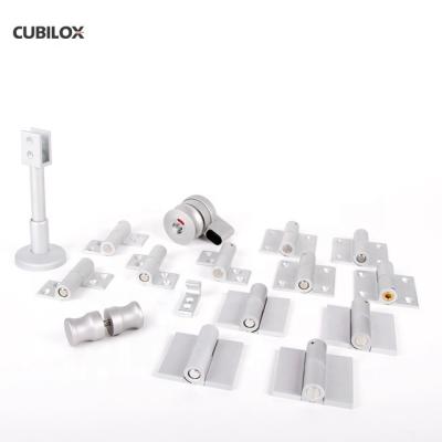 China Anti Corrosion / Durable Cubilox 6063 HPL Toilet Cubicles Mounting Accessories Manufacturer Aluminum Set Toilet Partition Hardware for sale