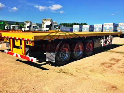 China Container 48 FT Flatbed Trailer , Standard FUWA Tri Axle Flatbed Trailer for sale