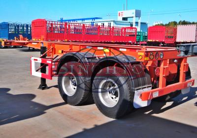 China 30 Tons Skeletal Container Trailer , 2 Axle 20 Foot Skeleton Semi Trailer for sale