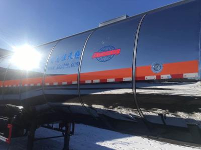 China Edible Oil Aluminium Tanker Trailer 50 000 Liters Volume 24000kg Axle Load for sale