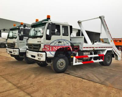 China 4x2 HOWO Arm Roll Garbage Truck , 8 - 12m3 Bucket Garbage Truck With Arm for sale