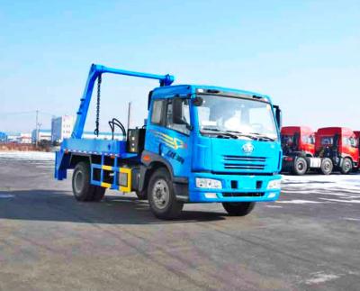 China Skip Loading Waste Collection Trucks Self Dumping 10m3 / 12m3 Volume Swing Arm Type for sale