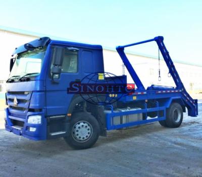 China 4x2 HOWO 10m3 / 12m3 Swing Arm Garbage Truck , Skip Loader Garbage Collection Truck for sale