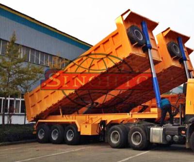 China 28 - 38m3 Semi Dump Trailers High Strength Steel Material Three Axle for sale