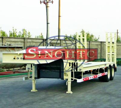 China 40 T 2 Axle Low Bed Semi Trailer High Strength Steel Material 8 Pcs Tyre for sale