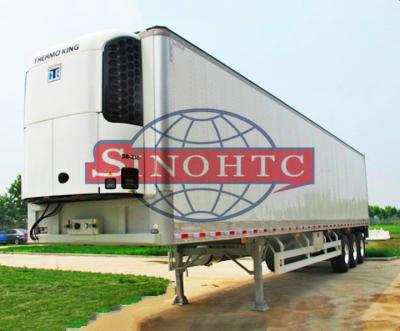 China 48ft Refrigerated Box Trailer , Tri Axle Refrigerated Trailer 12.00R20 Tire Model for sale