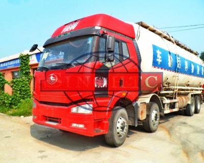 China FAW J6 Cabin 8x4 Dry Bulk Cement Powder Truck , 40 Cubic Tanker Dry Cement Truck for sale