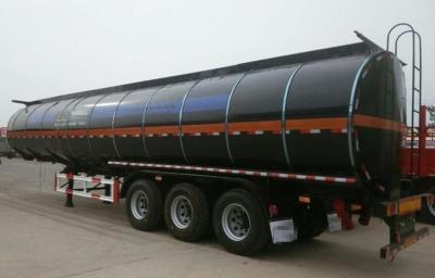 China Heating Asphalt Tank Semi Trailer 35 - 60cbm 3 Axle Insulated Tanker Trailers for sale