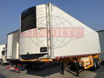 China Double Alxe Refrigerated Semi Trailer , 40FT Refrigerated Enclosed Cargo Trailers for sale