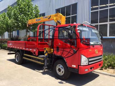 China 4 X 2 8 Tons / 3 Ton Truck Mounted Crane , 143kw Power Truck Loader Crane for sale