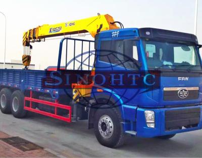 China 20 Tons 6x4 / 30 Tons 8x4 Cargo Transport Truck Heavy Duty Truck Mounted Crane for sale