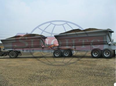 China 60 Ton Double Axle Dump Trailer 13 / 16 Ton Axle Model 28T Landing Gear for sale