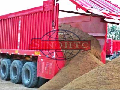 China Corn / Wheat Transport Semi Dump Trailers 3 Axle Self Unloading Trailer for sale