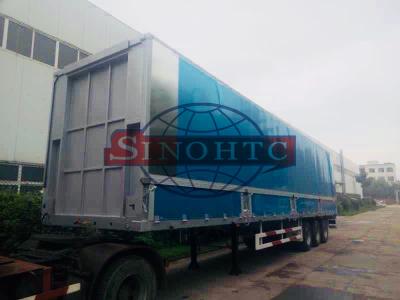 China Aluminum Container Semi Trailer 3 Axles Hydraulic Wing Van Trailer for sale