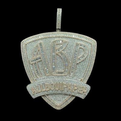 China Custom Hiphop Hip Hop Mens Jewelry 925 Sterling Silver Iced Out VVS Moissanite Pendant for sale