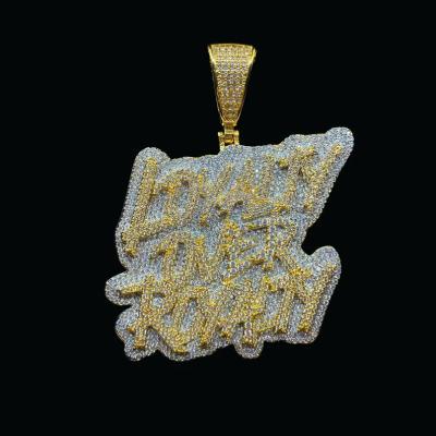 China Custom Hiphop Name Pendant 925 Sterling Silver Glazed VVS Moissanite Hip Hop Pendant for sale