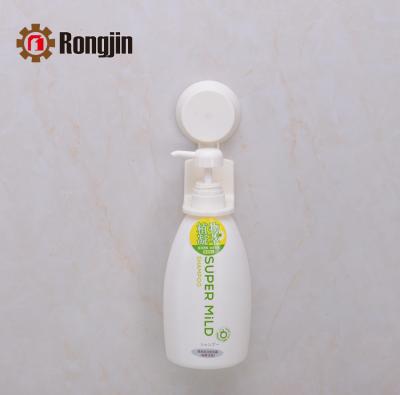 China Sustainable Plastic Shower Shampoo Bottle Suction Cup Hook Holder For Bathroom for sale