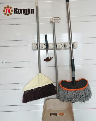 China Factory Direct Sale Viable 5 Position 6 Hook Wall Mount Broom Holder for sale