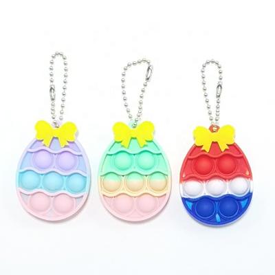 China 2022 Easter Egg Pops Popper Cute Gifts Pop Bubbles Mini Fidget Keychain Sensory Pop Toy for sale