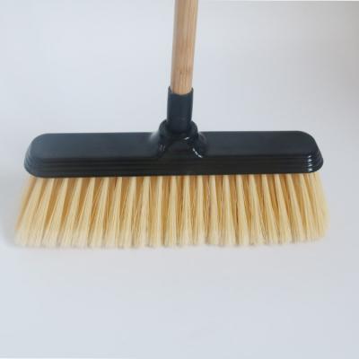 China High Quality Recyclable Household Cleaning Plastic Brooms With Long Bamboo Handle for sale