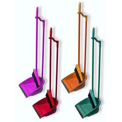 China Eco - Friendly Plastic Dustpan Set With Long Metal Handle Broom for sale