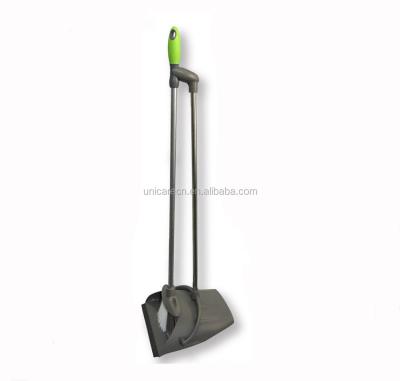 China Eco-friendly Top Plastic Long Metal Handle Folding Broom and Dustpan Set for sale