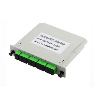 China FTTH 1X8 PLC Splitter LGX Box Cassette Board Inserting Left PLC Splitter Module 1:8 8 Fiber Optic Splitter for sale