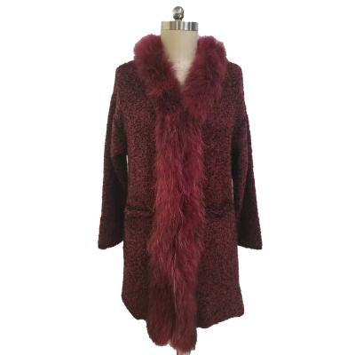 China wholesale Anti-wrinkle winter women's jacket and coat ladies woolen leather coats with fur collar and fur sleeves for sale