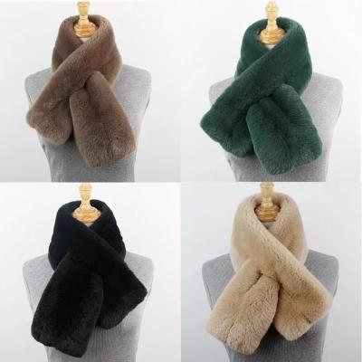 China 2022 Anti-wrinkle Fashion Women's Rex Rabbit Real Fur Scarf for sale