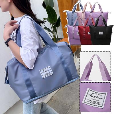 China Fashion 2021 Fashion Yoga Gym Weekend Large Capacity Folding Waterproof Travel Sports Business Travel Portable Beach Handbag Tote Bags for sale