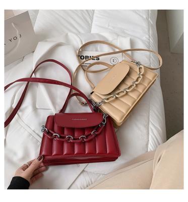 China 2021 Fashion Women's Fashion Bags Classic Purses and PU Designer Handbags Girls Shopper Casual New Luxury Chain Solid Color Leather for sale