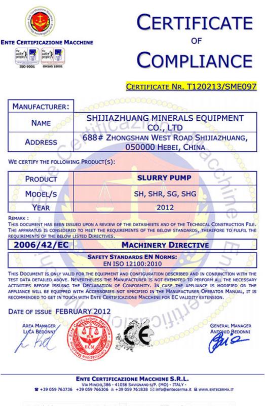  - Shijiazhuang Minerals Equipment Co. Ltd