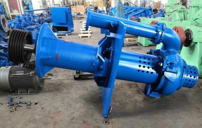 China Open Pit Vertical Submersible Slurry Pump High Chrome A49 Blue Color RAL5015 for sale