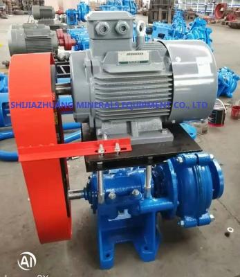 China 3 / 2 C r Rubber Lined Slurry Pumps Siemens Electric Motor Connected By Belts & Pulleys for sale