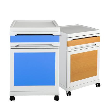 China Multifunctional Adjustable Medical Bedside Table Hospital Durable Steel Lockers for sale