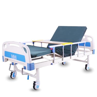 China Double Crank Adjustable Hospital Bed Multifunctional Hospital Manual Nursing Beds for sale