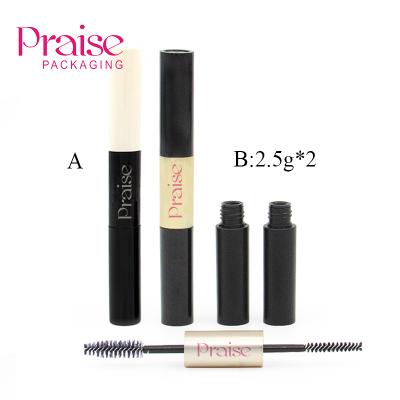 China New Cosmetic Style Designed Double Sided Empty Plastic Round Mascara Tube Custom Made Makeup Packaging 5g Mascara Packaging for sale