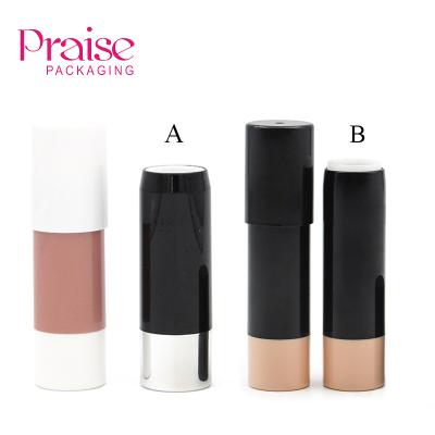 China Fashion factory price custom plastic makeup packaging base tube BB cc empty cosmetic round powder tube container for sale