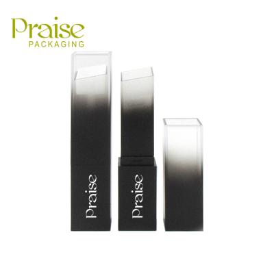 China Wholesale Plastic Cosmetic Base Stick Tube Cosmetic Packaging, Black Square Rotary Gradient Concealer Container for sale