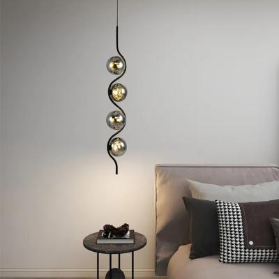 China Modern Bedroom Creative Glass Nordic Black Chandelier Pendant Lamp G9 100W Pendant Light for sale